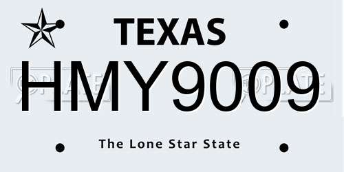 HMY9009 Texas License Plate