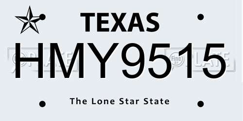 HMY9515 Texas License Plate