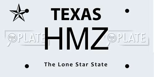 HMZ Texas License Plate