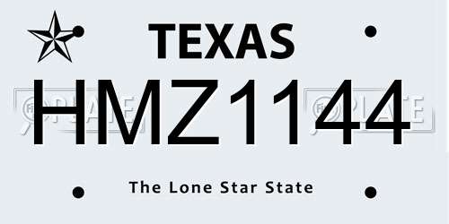 HMZ1144 Texas License Plate