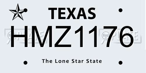 HMZ1176 Texas License Plate