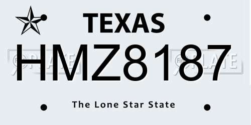 HMZ8187 Texas License Plate