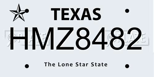 HMZ8482 Texas License Plate