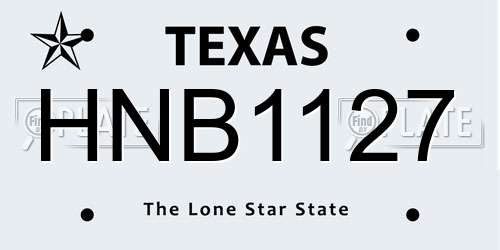 HNB1127 Texas License Plate