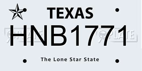 HNB1771 Texas License Plate