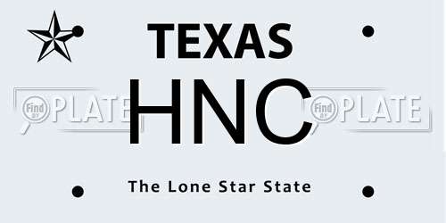 HNC Texas License Plate