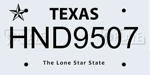 HND9507 Texas License Plate