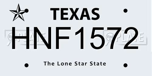 HNF1572 Texas License Plate