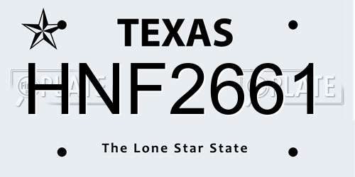 HNF2661 Texas License Plate