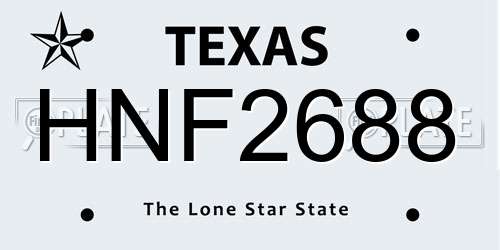 HNF2688 Texas License Plate