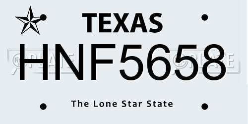 HNF5658 Texas License Plate