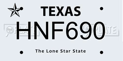 HNF690 Texas License Plate