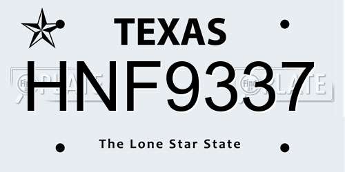HNF9337 Texas License Plate