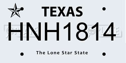 HNH1814 Texas License Plate