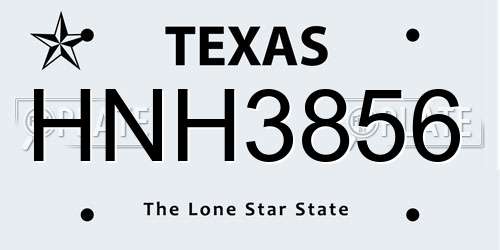 HNH3856 Texas License Plate