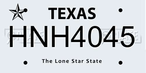 HNH4045 Texas License Plate