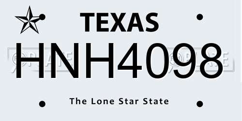 HNH4098 Texas License Plate