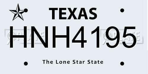 HNH4195 Texas License Plate
