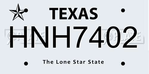 HNH7402 Texas License Plate