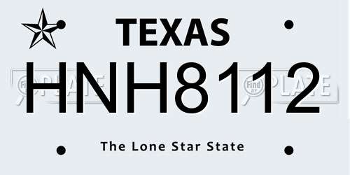HNH8112 Texas License Plate
