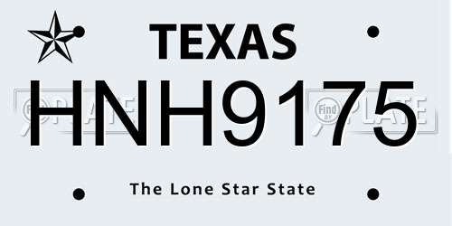 HNH9175 Texas License Plate