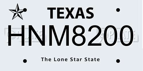 HNM8200 Texas License Plate