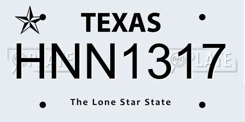 HNN1317 Texas License Plate