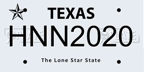 HNN2020 Texas License Plate