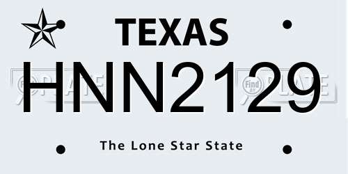 HNN2129 Texas License Plate