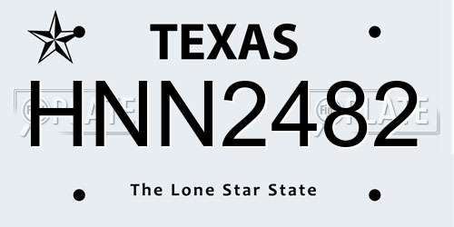 HNN2482 Texas License Plate