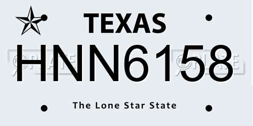 HNN6158 Texas License Plate