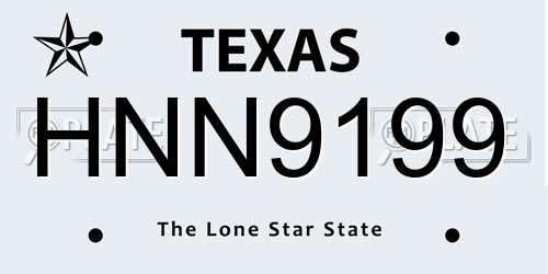 HNN9199 Texas License Plate