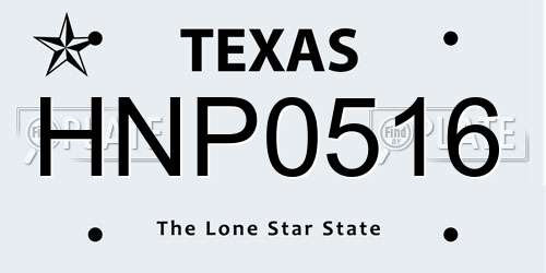 HNP0516 Texas License Plate