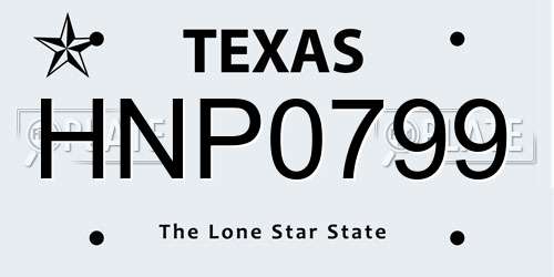 HNP0799 Texas License Plate