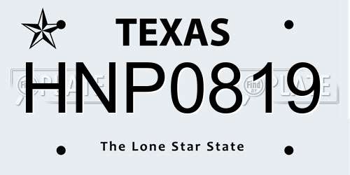 HNP0819 Texas License Plate