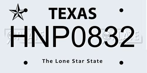 HNP0832 Texas License Plate