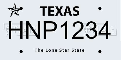 HNP1234 Texas License Plate