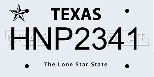 HNP2341 Texas License Plate