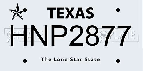 HNP2877 Texas License Plate