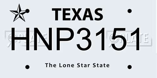 HNP3151 Texas License Plate