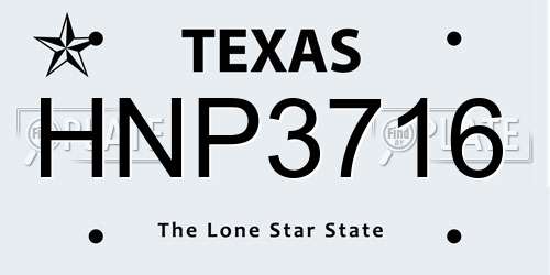 HNP3716 Texas License Plate