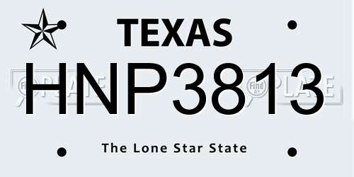 HNP3813 Texas License Plate