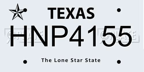 HNP4155 Texas License Plate