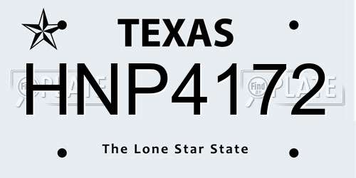 HNP4172 Texas License Plate