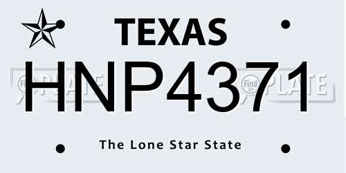 HNP4371 Texas License Plate