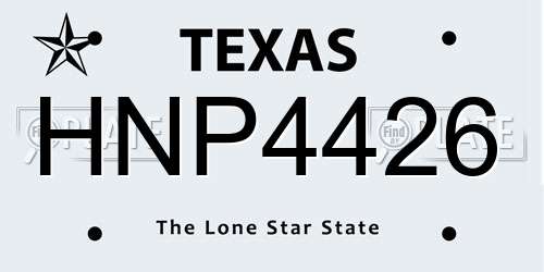 HNP4426 Texas License Plate