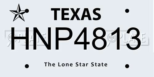HNP4813 Texas License Plate