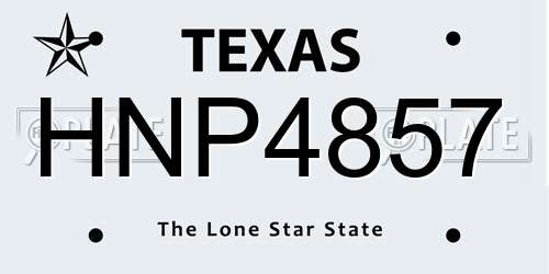 HNP4857 Texas License Plate