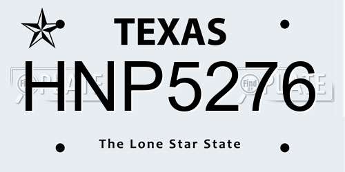 HNP5276 Texas License Plate