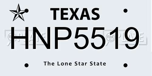 HNP5519 Texas License Plate
